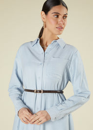 Sky Blue Cotton Maxi Shirt
