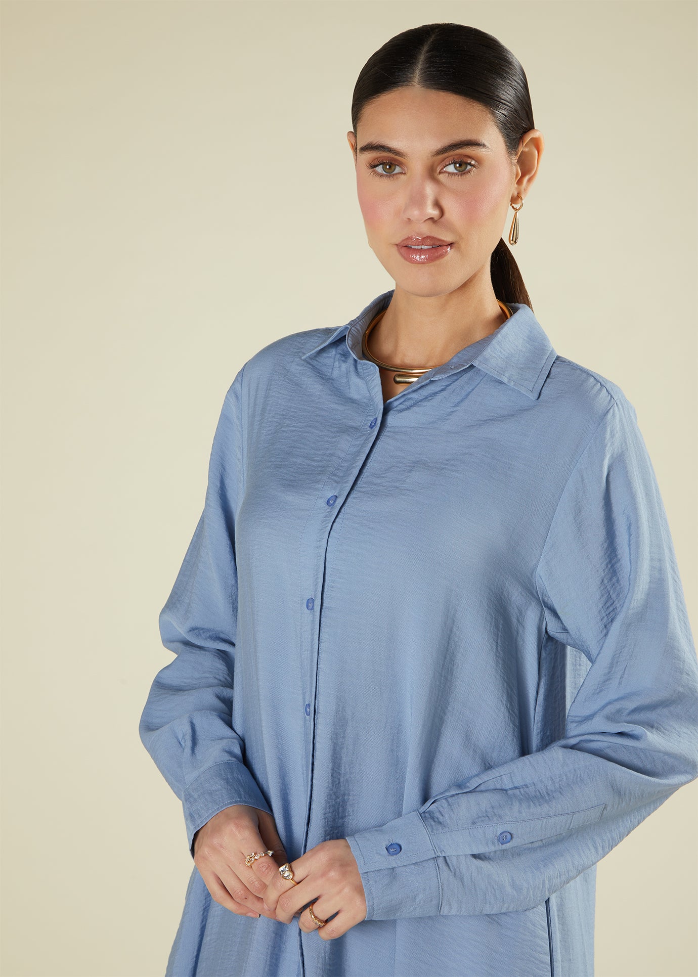Oxford Blue Maxi Shirt | Modest Maxi Dresses