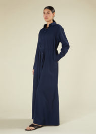 Textured Navy Maxi Shirt