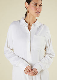 Cream Self Print Maxi Shirt