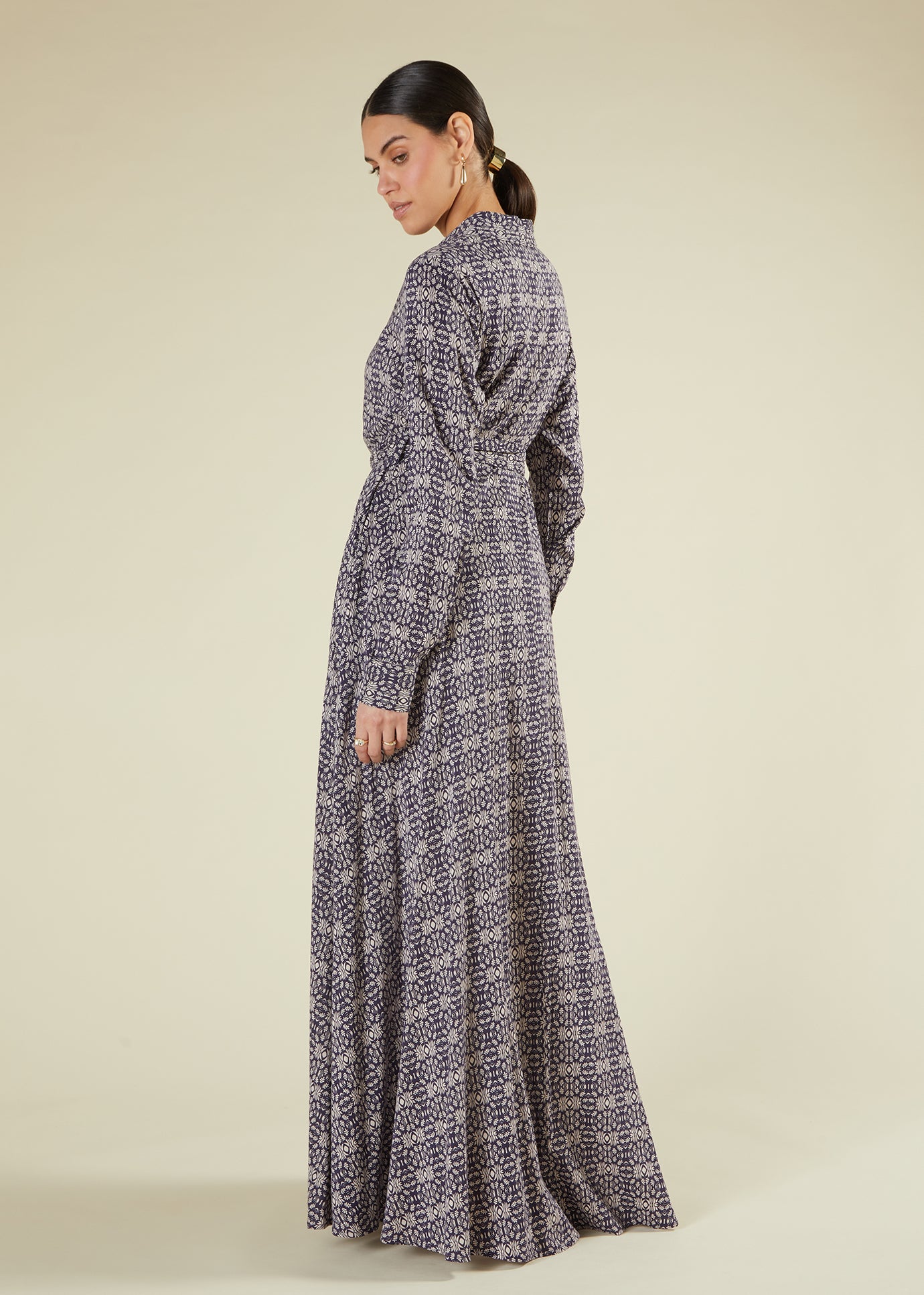 aztec cotton dress AZTEC COTTON SATIN DRESS BY SAHAR