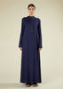 Self Print Abaya Navy