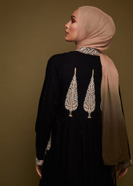 Cypress Open Abaya Black