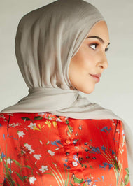 Light Grey Chiffon Silk Hijab