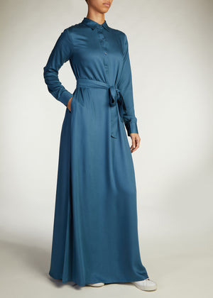 A Line Abaya Blue | Abayas | Aab Modest Wear