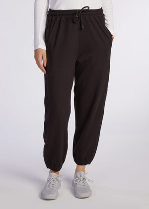 Cotton Track Pants Black | Modest Activewear 