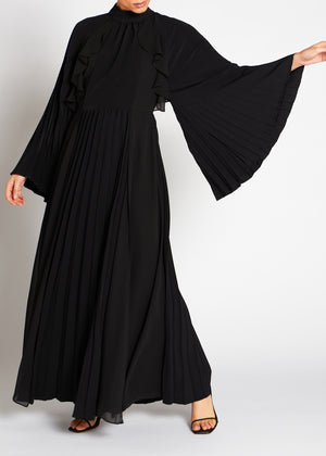 Plisse Maxi Dress Black